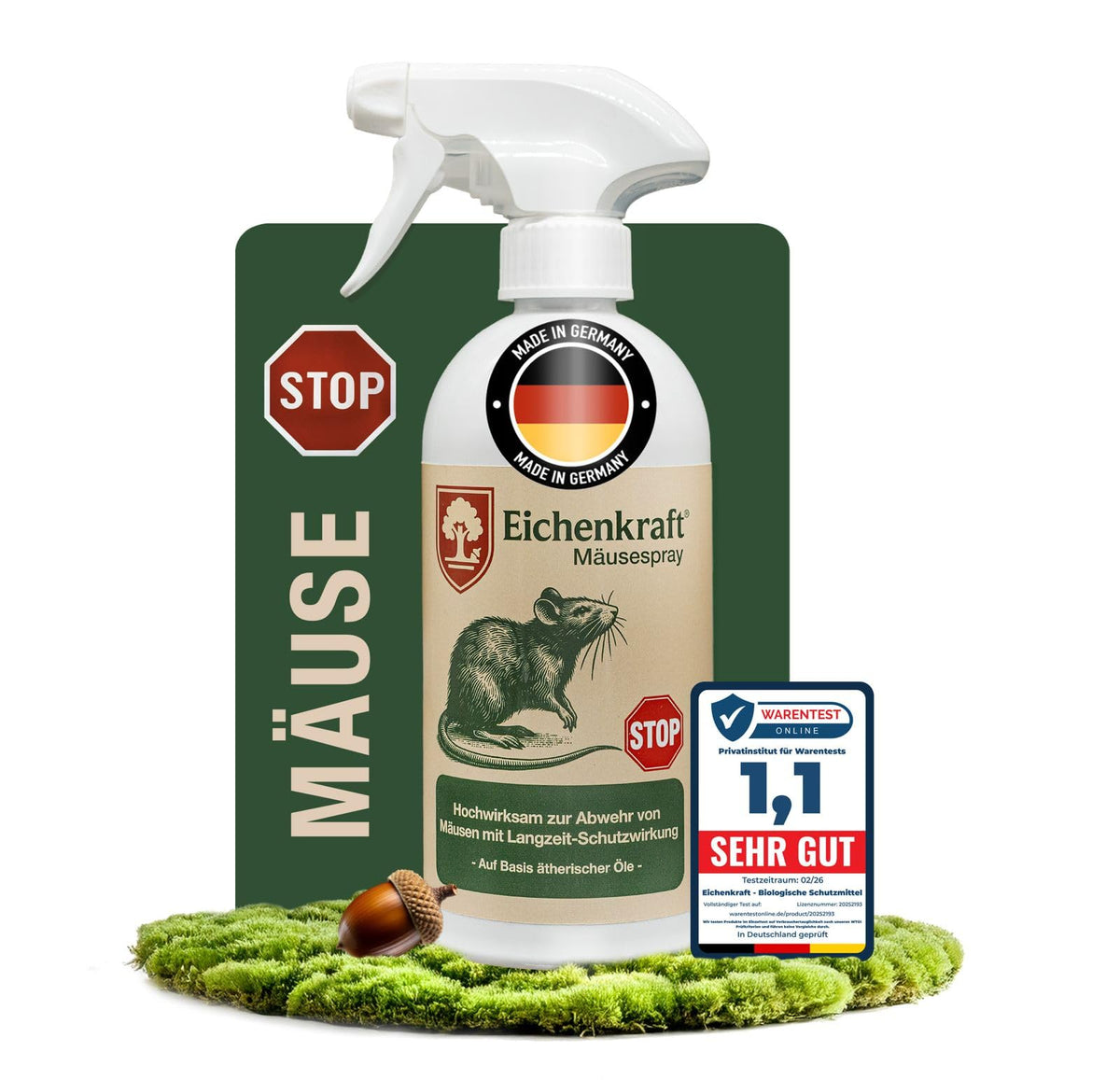 Eichenkraft Mäusespray für Haus, Keller & Garage – 500ml