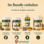 Eichenkraft Komplett-Set 4er – 3 × Hunde Pulver + BARF Öl (3 × 180 g + 500 ml)