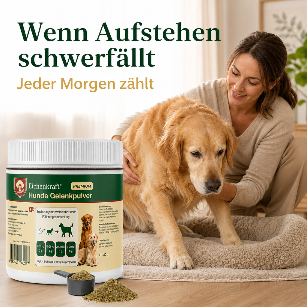 Premium Hunde Gelenkpulver – Gelenksupport mit Glucosamin, Chondroitin & MSM – Gelenke & Knorpel Aufbau – Beweglichkeit Hund – Ergänzungsfuttermittel Hund – Getreidefrei – Made in Germany 180g