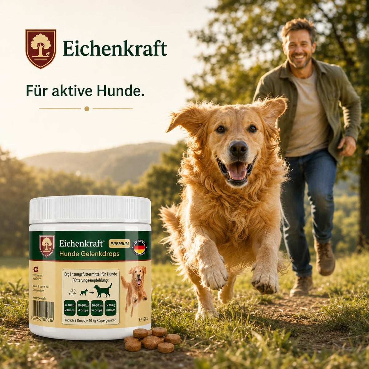 Eichenkraft Premium Hunde Gelenkdrops mit Grünlippmuschel - 270g