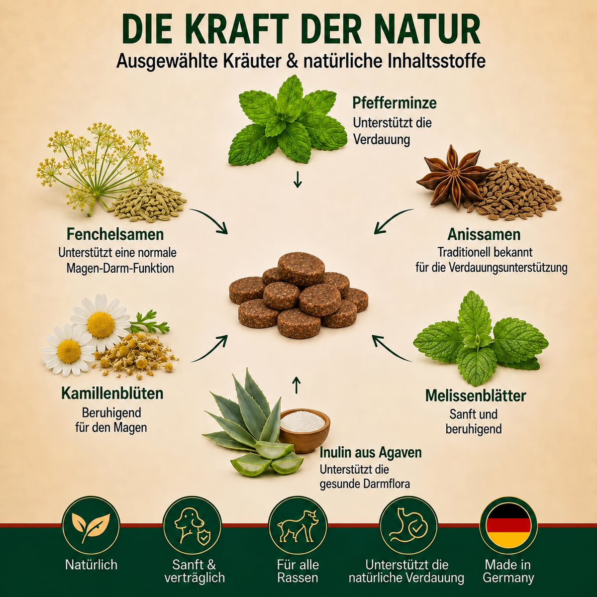 Eichenkraft Premium Hunde Verdauungsdrops - 270g
