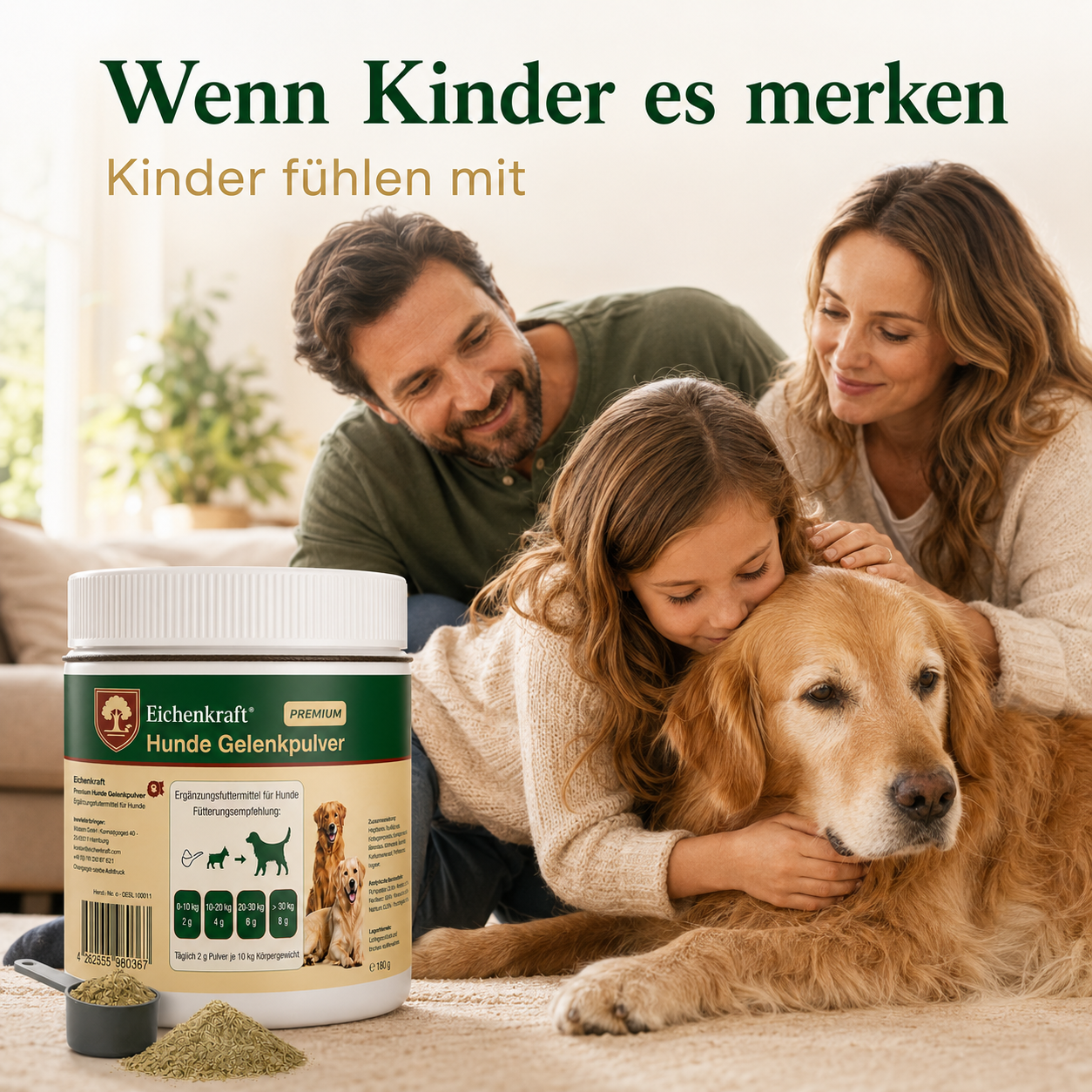 Premium Hunde Gelenkpulver – Gelenksupport mit Glucosamin, Chondroitin & MSM – Gelenke & Knorpel Aufbau – Beweglichkeit Hund – Ergänzungsfuttermittel Hund – Getreidefrei – Made in Germany 180g