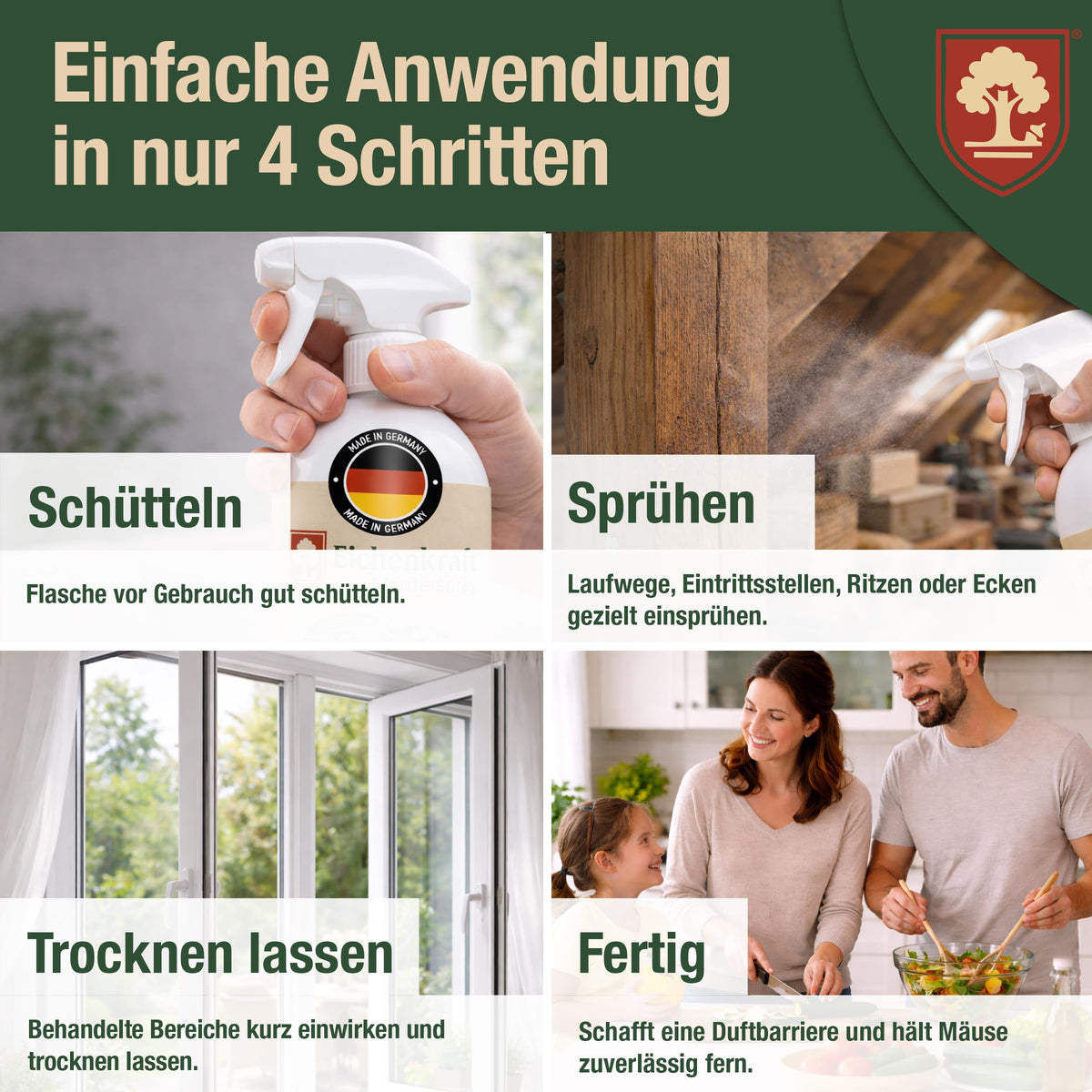 Eichenkraft Mäusespray für Haus, Keller & Garage – 500ml