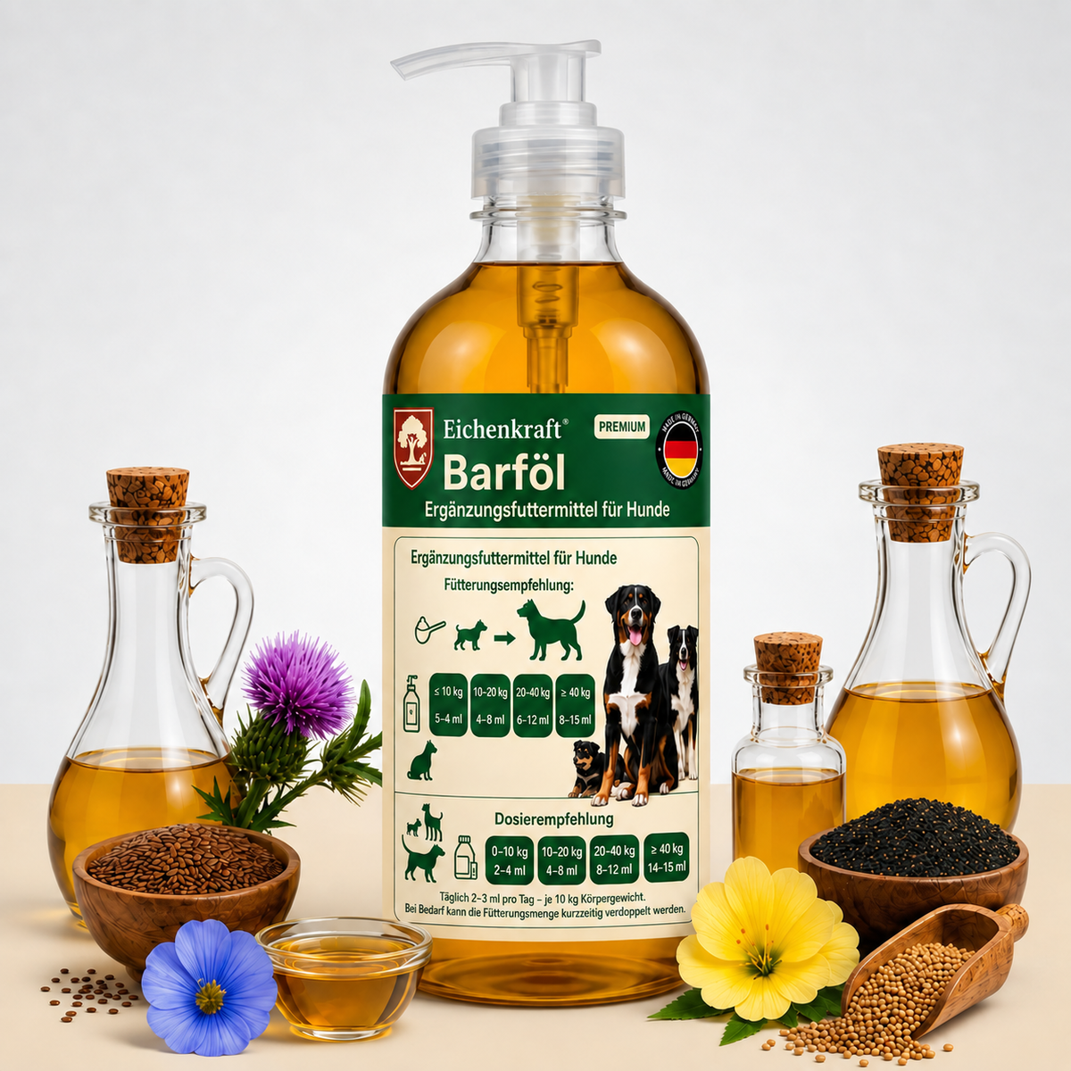 Eichenkraft Premium Barf Öl für Hunde - 500ml