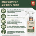Eichenkraft Silberfischspray gegen Silberfische Papierfische – Ungezieferspray zur Tierabwehr im Haushalt – Alternative zu Silberfischfalle Silberfisch Köderdose – für Bad, Küche, Keller - 500ml