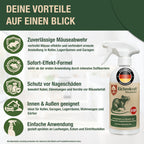 Eichenkraft Mäusespray für Haus, Keller & Garage - Langzeit – Alternative zu Mäusegift, Mäusefalle, Maulwurf Vertreiber, Rattenfalle & Rattengift Tierabwehrspray – 500ml