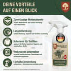 Eichenkraft Mottenspray – Hochwirksames Mottenspray gegen Kleidermotten & Mottenbefall – Langzeit-Schutzwirkung – Für Kleiderschrank, Textilien, Teppiche & Haushalt – Auf Basis ätherischer Öle - 500ml