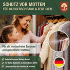 Eichenkraft Mottenspray – Hochwirksames Mottenspray gegen Kleidermotten & Mottenbefall – Langzeit-Schutzwirkung – Für Kleiderschrank, Textilien, Teppiche & Haushalt – Auf Basis ätherischer Öle - 500ml