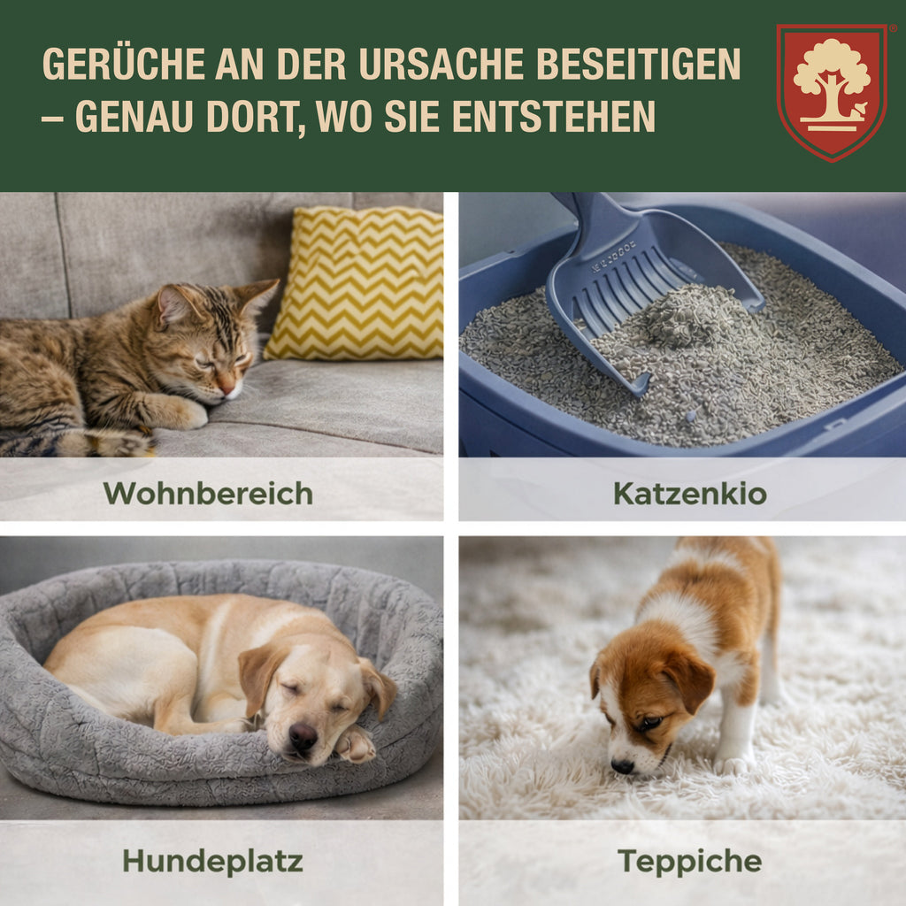 Eichenkraft Enzymreiniger & Geruchsneutralisierer Katzenurin – Enzymreiniger Hundeurin – Geruchsentferner & Textilerfrischer – Katzenurin Entferner für Haushalt & Textilien – 500ml