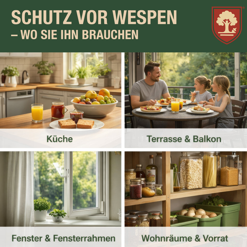 Wespenspray – Insektenspray gegen Wespen – Auf Basis ätherischer Öle – Für Haus, Terrasse, Balkon & Garten – Wespenabwehr Spray - 500ml