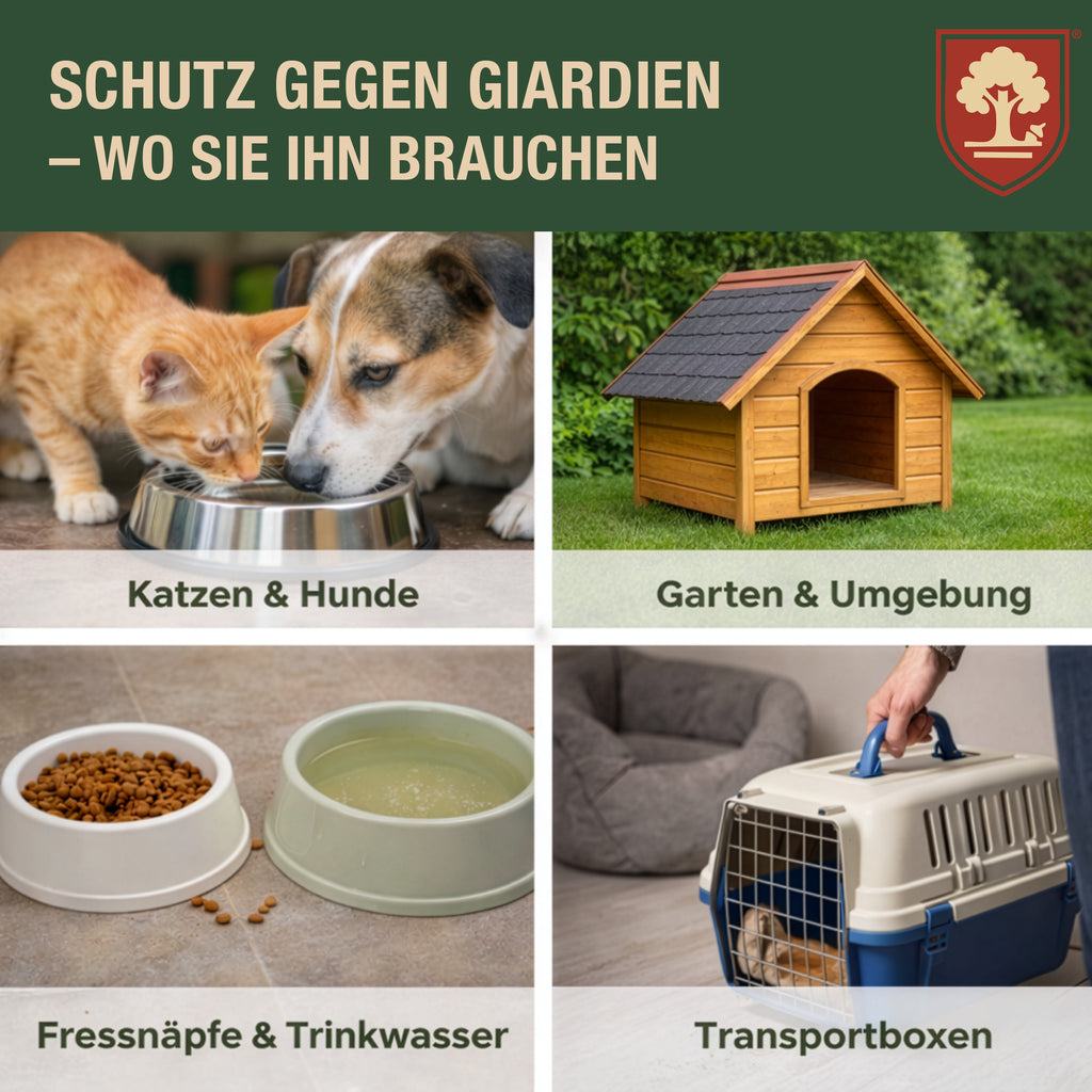Eichenkraft Giardienspray – Giardien Desinfektionsmittel für Hund & Katze – Hygienespray bei Giardien Befall – Ergänzend zu Giardien Schnelltest Hund & Giardien Schnelltest Katze - 500ml