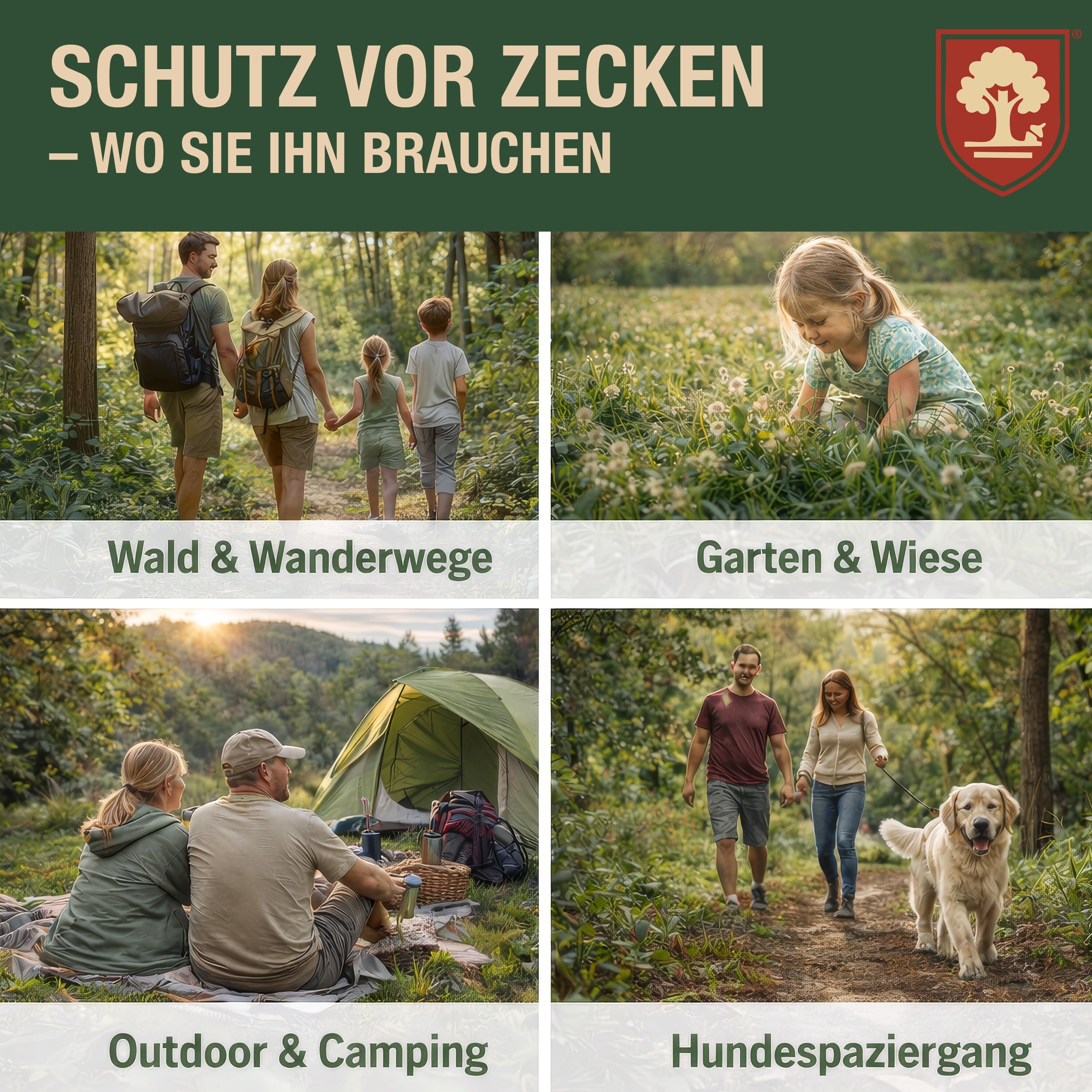 Eichenkraft Zeckenspray – Hochwirksam gegen Zecken – Langzeit-Schutzwirkung – Zeckenschutz Spray für Haut & Outdoor – Auf Basis ätherischer Öle – 200ml