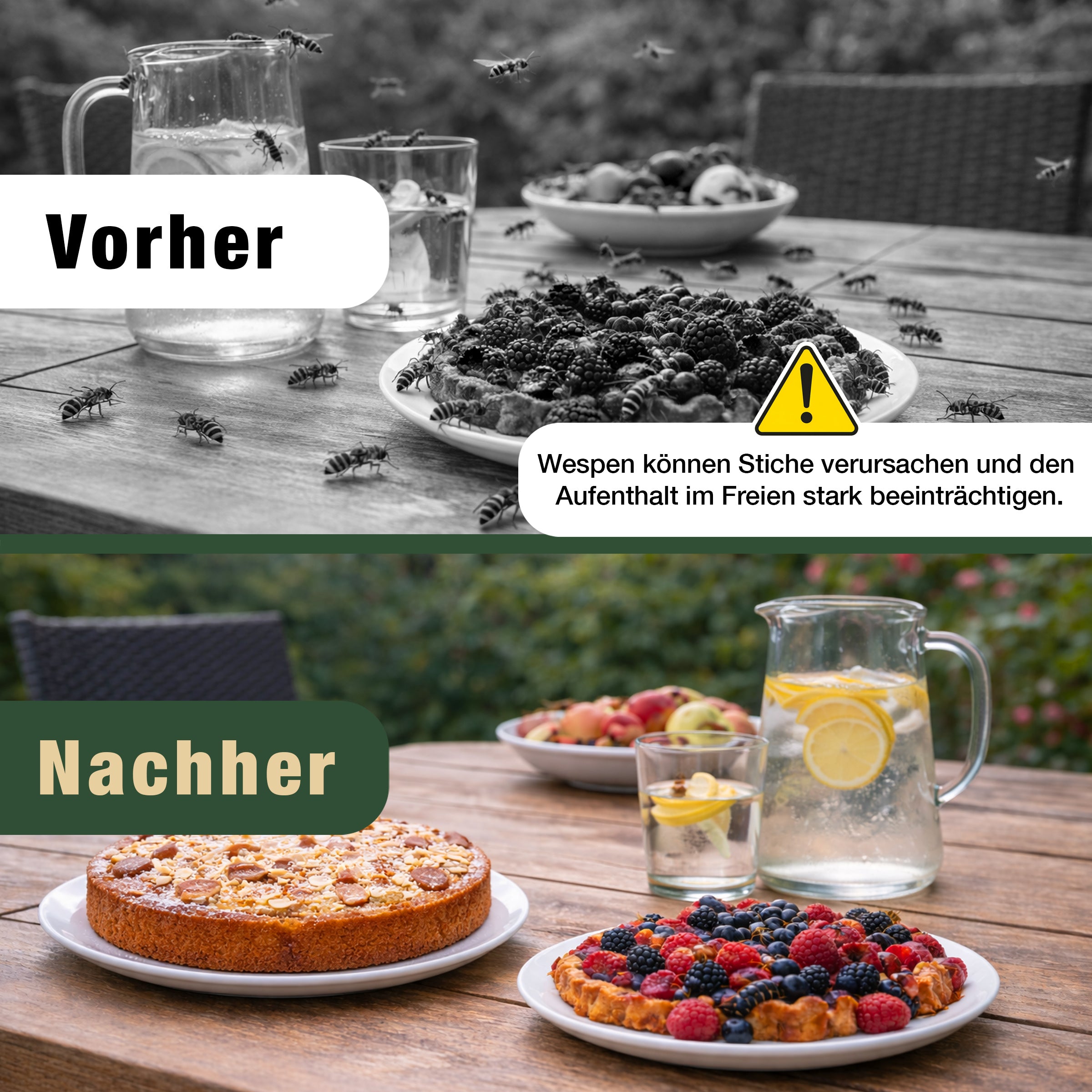 Wespenspray – Insektenspray gegen Wespen – Auf Basis ätherischer Öle – Für Haus, Terrasse, Balkon & Garten – Wespenabwehr Spray - 500ml