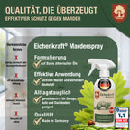 Marderspray – Marderschrecker Auto & Marderabwehr Auto – Marderschutz für Auto, Dachboden & Garage – Nagerabwehr & Tierabwehrspray mit Langzeitwirkung - 500ml