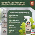 Eichenkraft Ameisenspray – Insektenspray gegen Ameisen – Ameisenköderdose – Auf Basis ätherischer Öle – Für Haus, Terrasse, Balkon & Garten – Ameisenabwehr Spray - 500ml