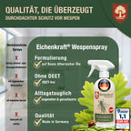 Wespenspray – Insektenspray gegen Wespen – Auf Basis ätherischer Öle – Für Haus, Terrasse, Balkon & Garten – Wespenabwehr Spray - 500ml