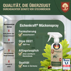 Mückenspray – Insektenspray gegen Mücken – Auf Basis ätherischer Öle – Für Haus, Terrasse, Balkon & Garten – Mückenabwehr Spray - 500ml