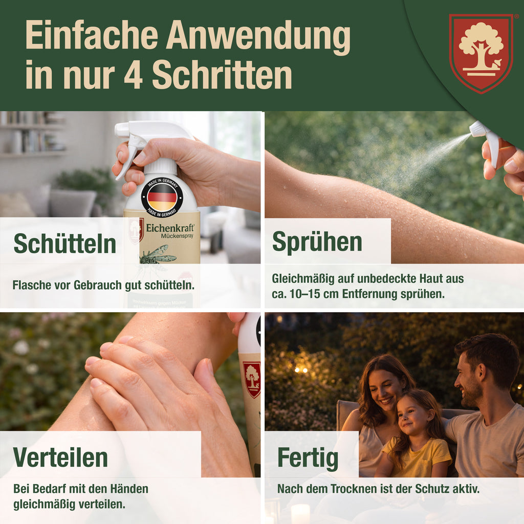 Mückenspray – Insektenspray gegen Mücken – Auf Basis ätherischer Öle – Für Haus, Terrasse, Balkon & Garten – Mückenabwehr Spray - 500ml
