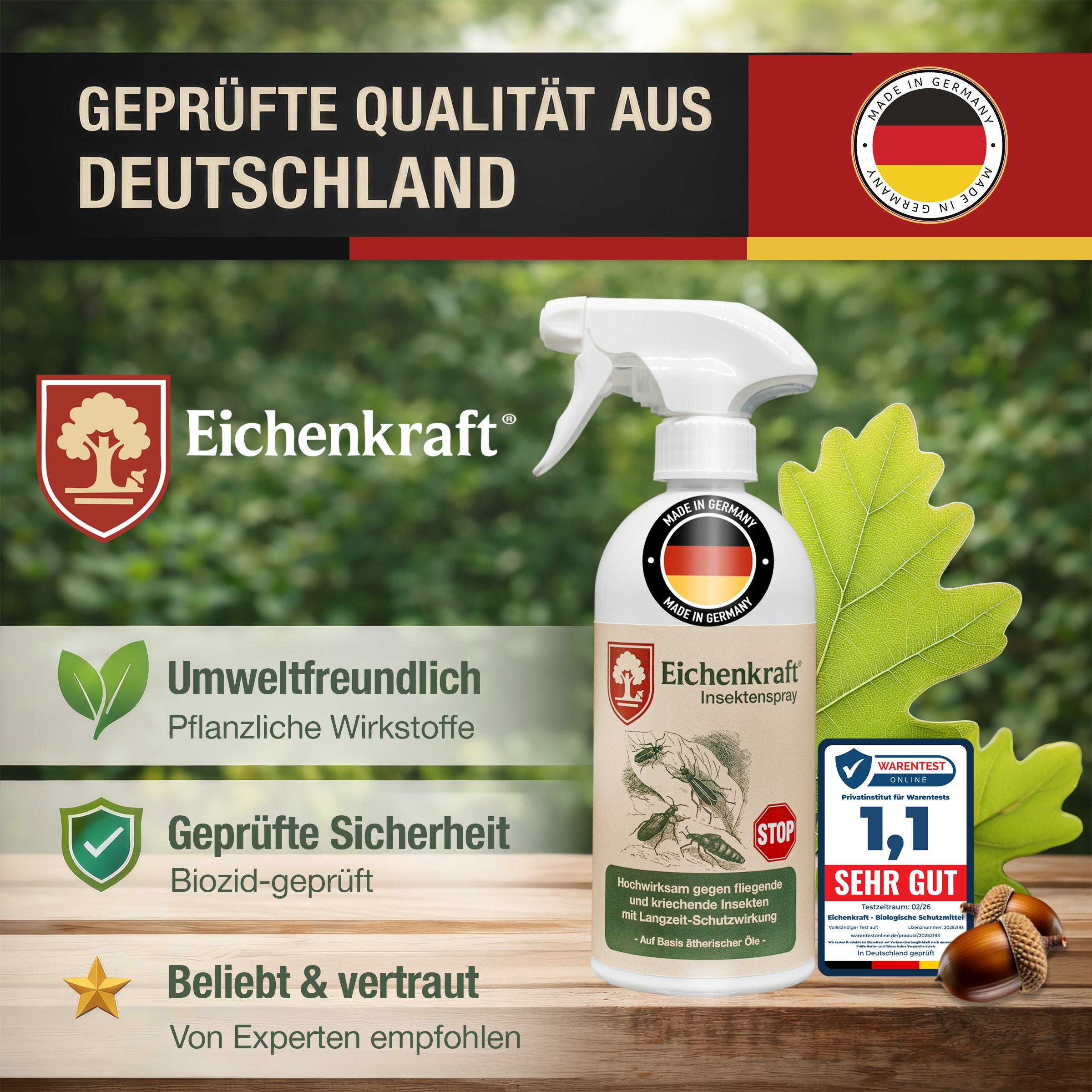 Insektenspray - Universal gegen Ameisen, Silberfische, Milben Insekten – Alternative zu Ameisenköder, Bettwanzen Spray, Milbenspray für Matratzen Silberfisch Spray – für Haushalt Möbel Holz - 500ml