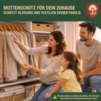 Eichenkraft Mottenspray – Hochwirksames Mottenspray gegen Kleidermotten & Mottenbefall – Langzeit-Schutzwirkung – Für Kleiderschrank, Textilien, Teppiche & Haushalt – Auf Basis ätherischer Öle - 500ml