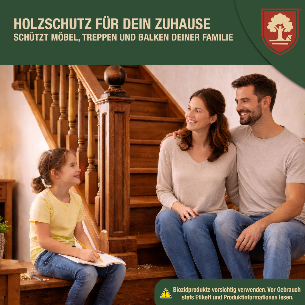 Eichenkraft Holzwurmspray – Hochwirksam Holzwurm bekämpfen - Starkes Holzwurmmittel gegen Holzwürmer Holzschädlinge – Geeignet für Möbel Balken Holzoberflächen - Auf Basis ätherischer Öle - 500ml