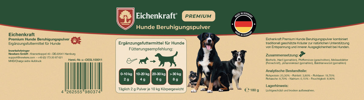 Eichenkraft Premium Hunde Beruhigungspulver - 180g