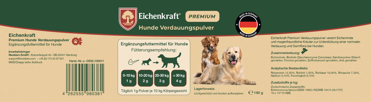 Eichenkraft Premium Hunde Verdauungspulver - 180g