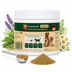 Premium Hunde Verdauungspulver 180g – Probiotika für Hunde Darmflora – Magen Darm Pulver Hund – Unterstützung Verdauung & Kotkonsistenz – Natürliches Ergänzungsfuttermittel Hund – Made in Germany