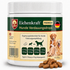 Premium Hunde Verdauungsdrops 270g – Ergänzungsfuttermittel für Hunde mit Kräutern, Leinsamen & Ballaststoffen, Verdauung Drops für Darmflora Magen Darm Wohlbefinden & tägliche Fütterung