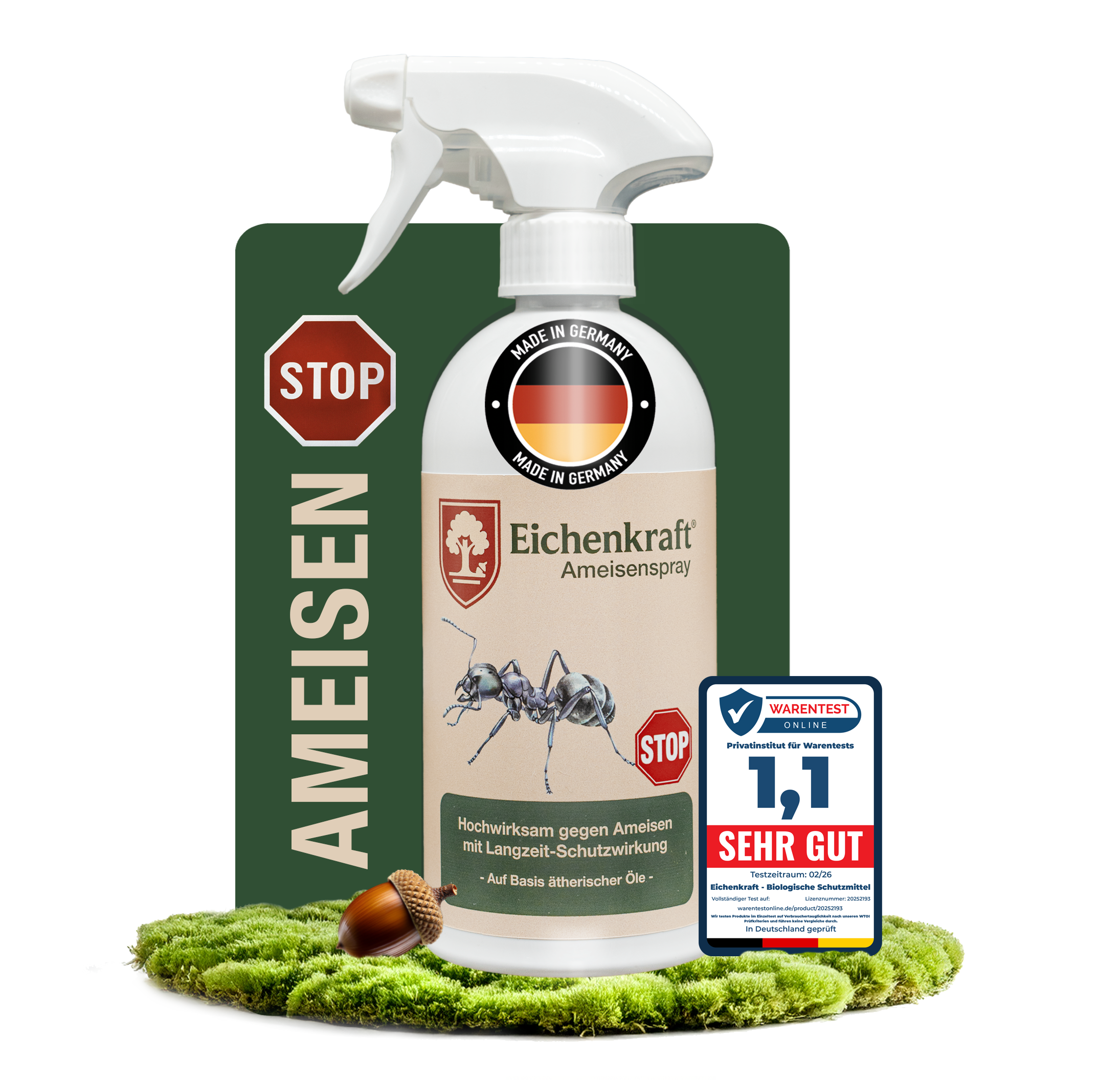 Eichenkraft Ameisenspray 500ml – Insektenspray gegen Ameisen auf Basis ätherischer Öle