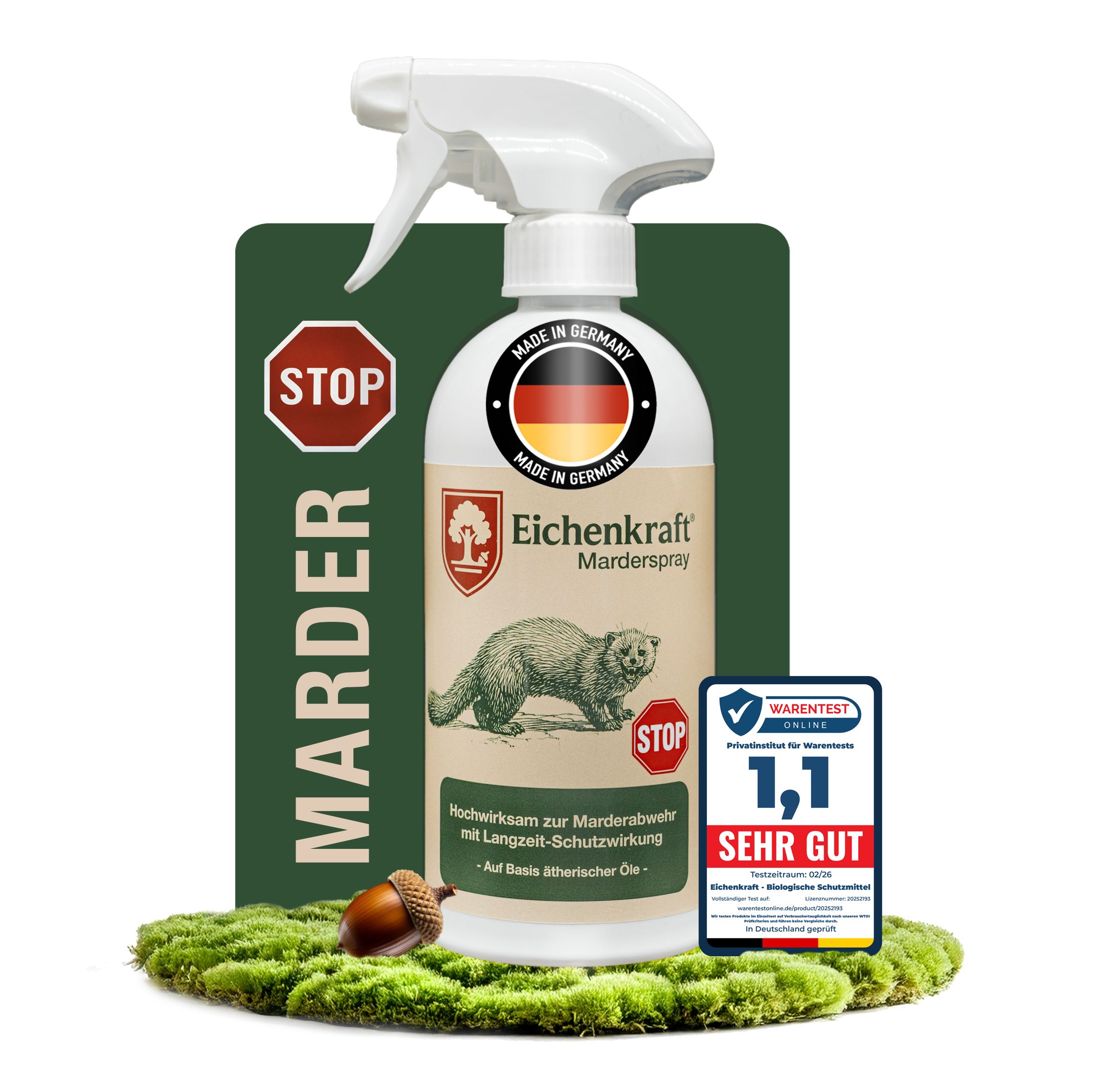 Eichenkraft Marderspray 500ml – Marderabwehr für Auto, Dachboden & Garage