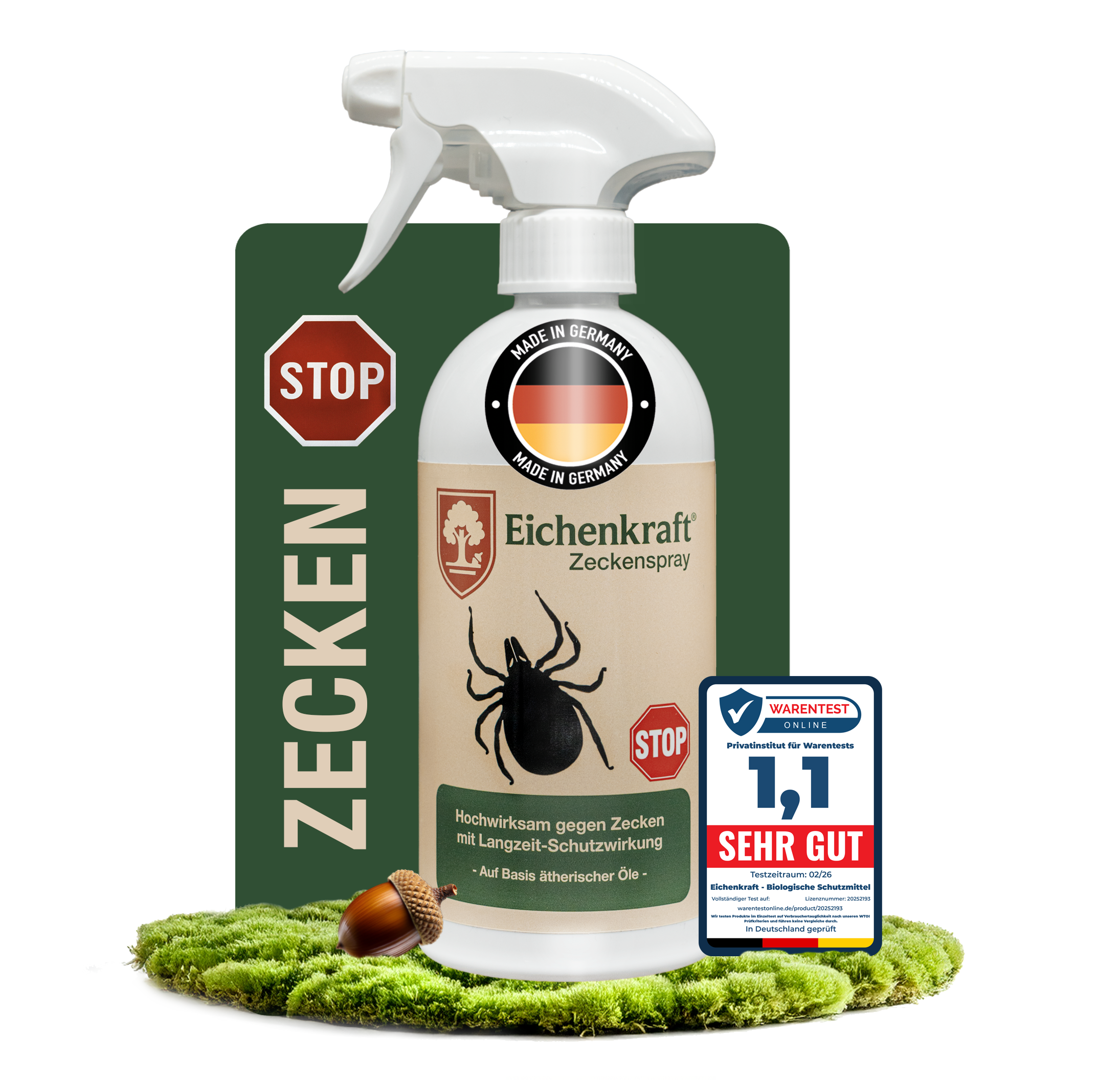 Eichenkraft Zeckenspray 500ml – Langzeit-Schutz für Garten und Outdoor