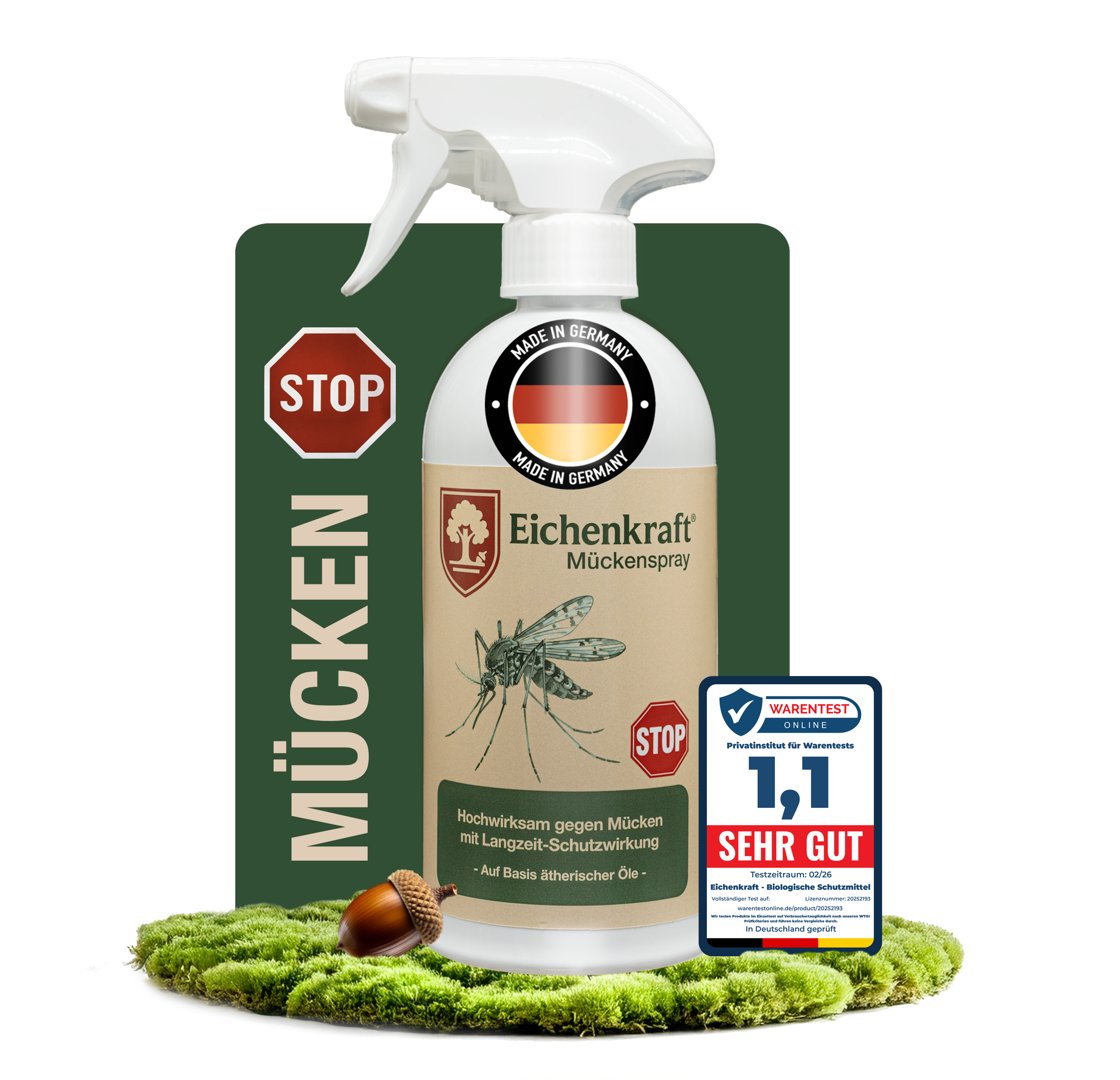 Eichenkraft Mückenspray 500ml – zuverlässig gegen Mücken in Haus und Garten