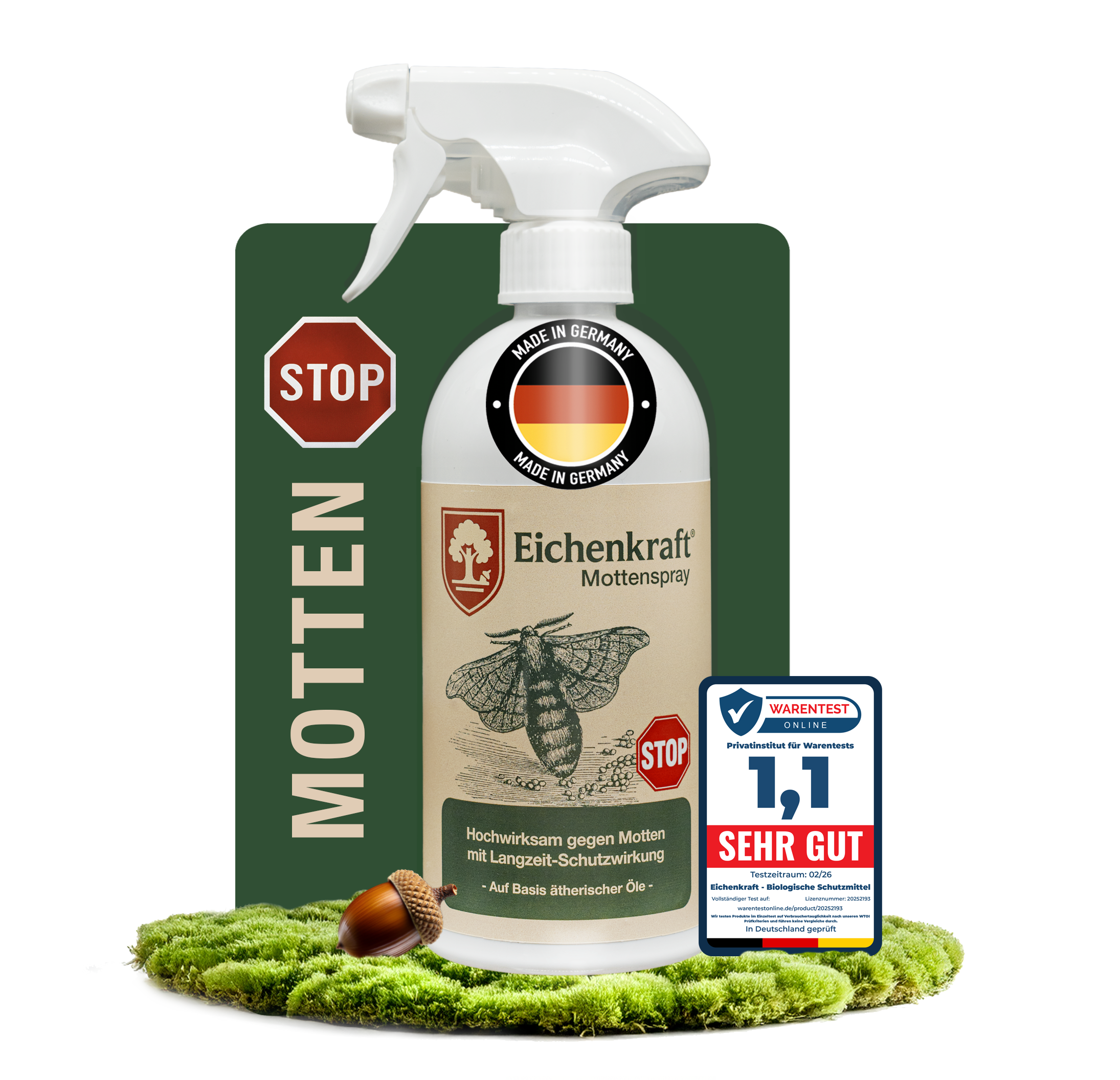 Eichenkraft Mottenspray 500ml – gegen Kleider- und Lebensmittelmotten
