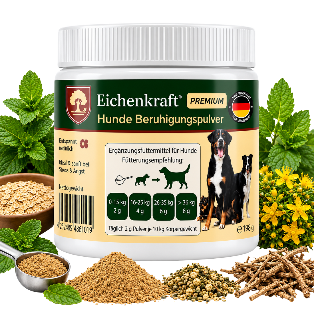 Eichenkraft Premium Hunde Beruhigungspulver - 180g